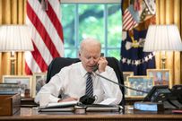 U.S. President Joe Biden in his office at the White House