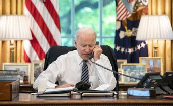 U.S. President Joe Biden in his office at the White House