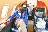 Prophet David Owuor inside the private jet he was honoured with for his gospel activities during his Brazil mission.