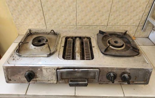 An old gas stove
