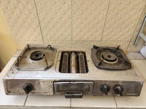 An old gas stove