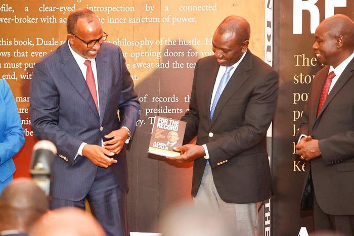 President William Ruto at the launch of Defence CS Aden Duale's book For The Record in Nairobi on May 11, 2023