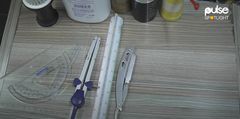 Zachariah Mwaura's geometric tools he uses to shave