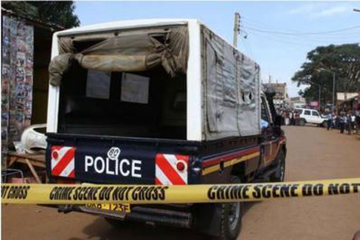 File image of a police vehicle at a crime scene