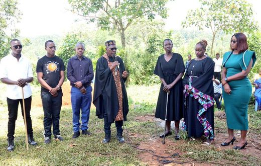Kakamega Senator Boni Khalwale and his three wives and sons