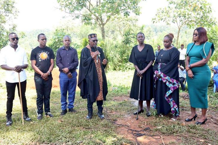 Kakamega Senator Boni Khalwale and his three wives and sons
