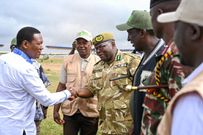 Tourism and Wildlife CS Alfred Mutua arrives at the launch of the National Wildlife Census 2024.