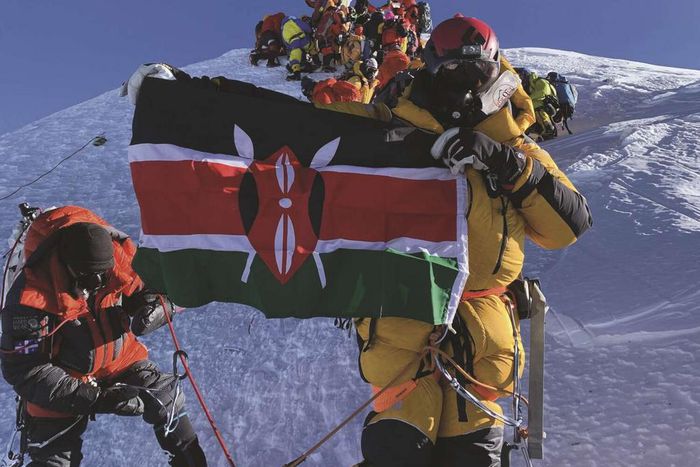 A Kenyan climber mountaineering