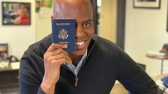 A person holding a U.S. passport
