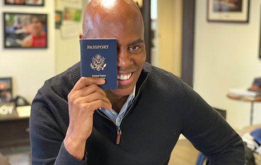 A person holding a U.S. passport