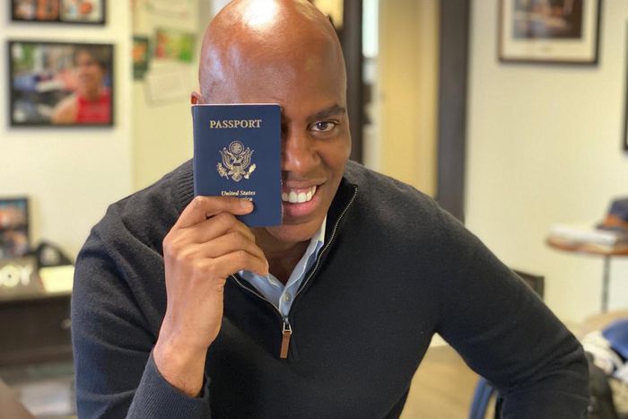 A person holding a U.S. passport