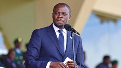 Nairobi Governor Johnson Sakaja at Uhuru Gardens during 2023 Labour Day celebrations