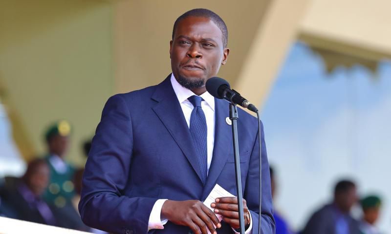 Nairobi Governor Johnson Sakaja at Uhuru Gardens during 2023 Labour Day celebrations