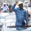 Raila Odinga on his way to a political rally at Kamukunji grounds on January 23, 2023