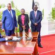 President William Ruto with Education CS Ezekiel Machogu, PS Belio Kipsang and PS Esther Thaara Muoria at State House in 2023