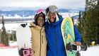 Lupita Nyong'o on holiday with family and boyfriend Selema Masekela at the Jackson Hole Mountain Resort in Wyoming