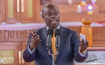File image of Deputy President Rigathi Gachagua speaking during a church service