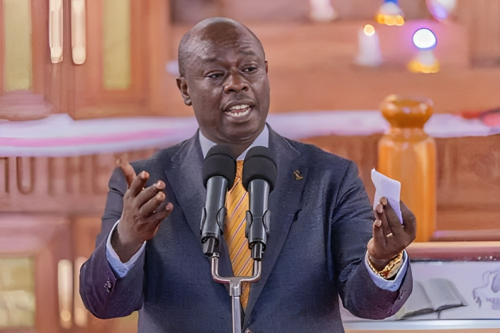 File image of Deputy President Rigathi Gachagua speaking during a church service