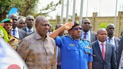 File image of President William Ruto and CS Kithure Kindiki at a past event
