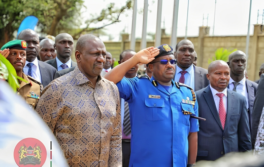 File image of President William Ruto and CS Kithure Kindiki at a past event