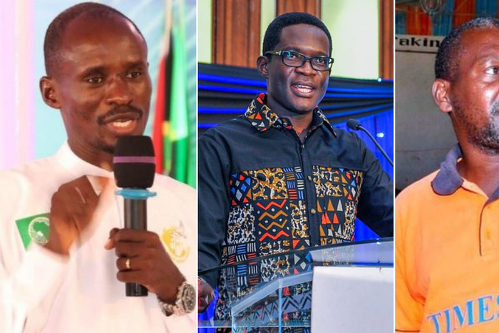 A collage of Ezekiel Odero, Ezra Chiloba and Paul Mackenzie