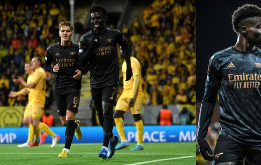 Bukayo Saka uses chest to score as Arsenal beat Bodø/Glimt