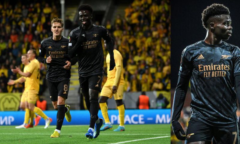Bukayo Saka uses chest to score as Arsenal beat Bodø/Glimt