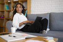 A lady working from the comfort of her home