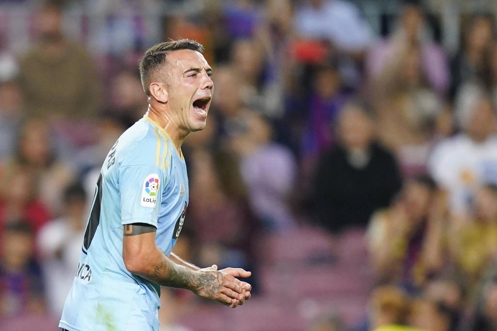 IMAGO / Pressinphoto  ESP: FC Barcelona, Barca RC Celta. La Liga Santander. Date 8 Iago Aspas of RC Celta during the La Liga match between FC Barcelona and RC Celta played at Spotify Camp Nou Stadium on October 9, 2022 in Barcelona