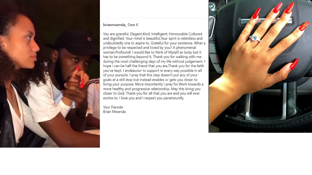 Brian Mwenda Njagi, who is embroiled in legal battle for allegedly impersonating a lawyer, has taken to Instagram to announce his engagement.
