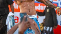 Diamond Platnumz performing at the Wasafi Festival on August 12, 2023