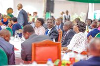 President William Ruto and Deputy President Rigathi Gachagua at the National Prayer Breakfast at Safari Park on May 30, 2024