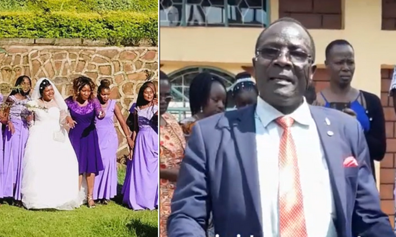 Photos from a wedding at Tente Seventh Day Adventist Church in Nyamira County where a pastor chased away bridesmaids from church on December 30, 2022.