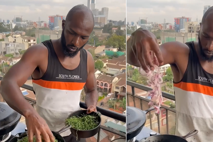 Dennis Ombachi aka the Roaming Chef cooking