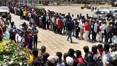 Kenyans line up at KICC to register for Worldcoin