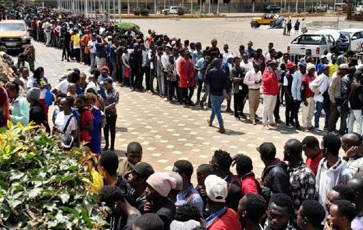 Kenyans line up at KICC to register for Worldcoin