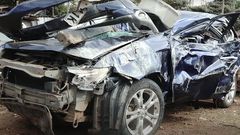 Car involved in an accident along the Nairobi-Nakuru Highway