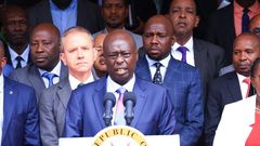 Deputy President Rigathi Gachagua during a media briefing on November 10, 2023