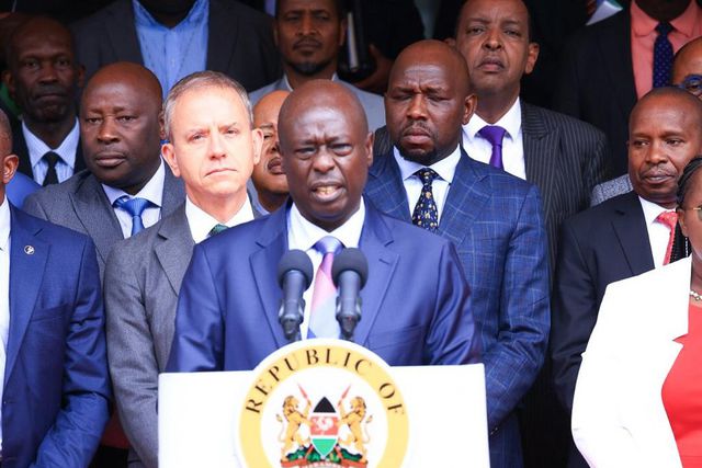 Deputy President Rigathi Gachagua during a media briefing on November 10, 2023