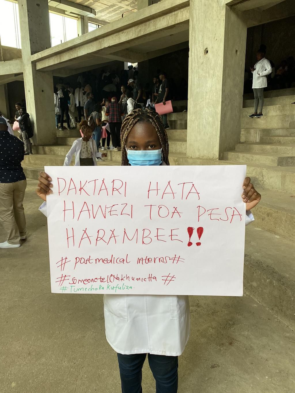 Shirley Ogallo protesting in Nairobi
