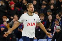 Harry Kane celebrates after opening the scoring for Tottenham against Crystal Palace on January 4, 2023.