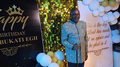 Wafula Chebukati poses for a photo during his birthday party