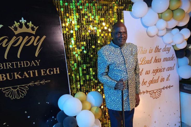 Wafula Chebukati poses for a photo during his birthday party