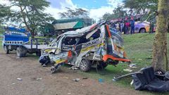 Matatu involved in an accident along the Nairobi - Nakuru highway