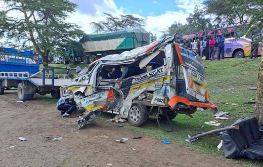 Matatu involved in an accident along the Nairobi - Nakuru highway