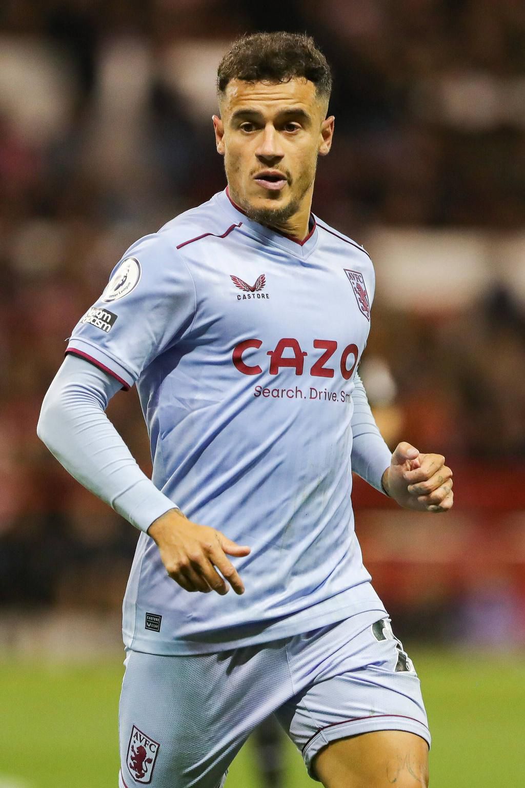 Aston Villa midfielder Philippe Coutinho (23) during the Premier League match between Nottingham Forest and Aston Villa at the City Ground, Nottingham, England on October 10, 2022.