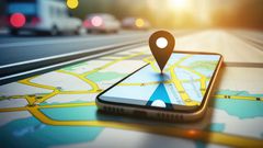 An illustration of a phone showing its location