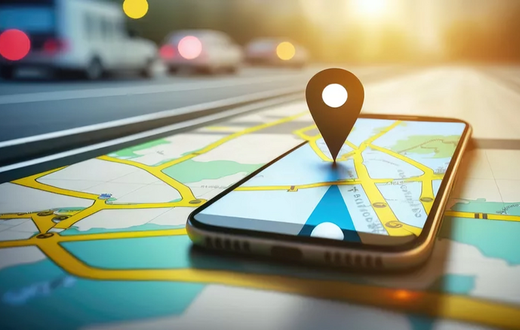 An illustration of a phone showing its location