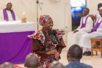 First Lady Rachel Ruto speaking during a church service in Maua, Meru County, on March 5, 2023