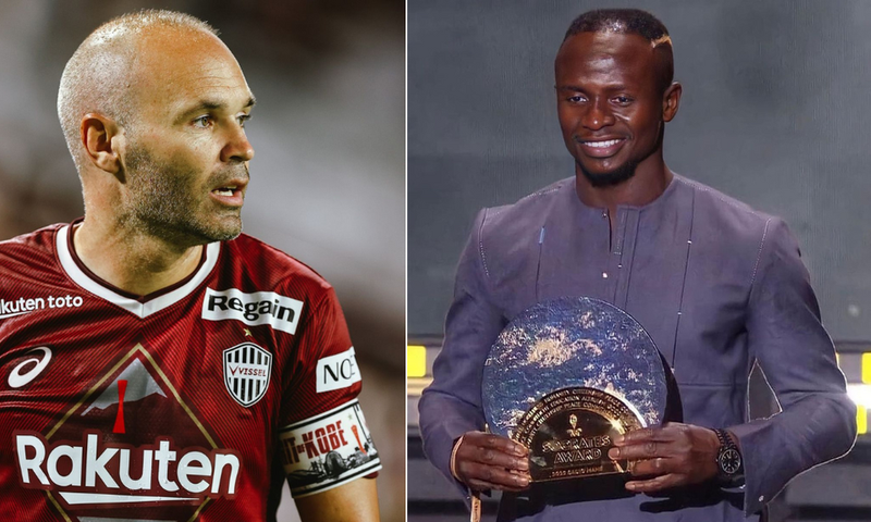 Andres Iniesta (L) and Sadio Mane